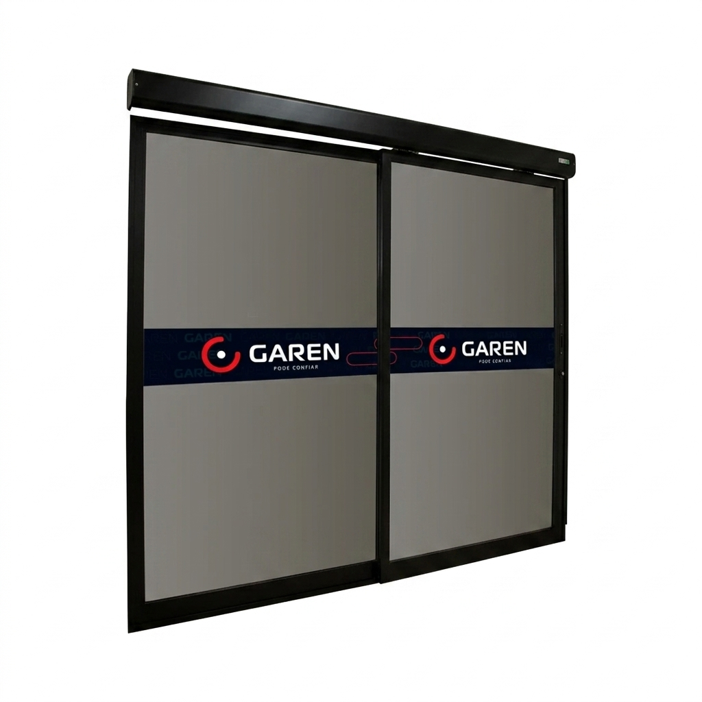 CJ SLIDER BLDC 4,4m 2R 2F VIDRO PRETO- CONJ AUTOMATIZADOR PORTA SOCIAL SLIDER BLDC 55W BIVOLT 50/60Hz